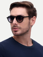 Black round mens sunglasses