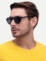 Black round mens sunglasses
