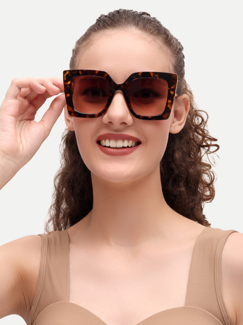 Leopard oversize womens sunglasses