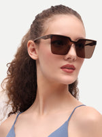 Brown oversize womens sunglasses