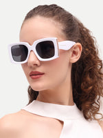 White womens square sunglasses