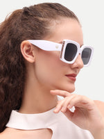 White womens square sunglasses