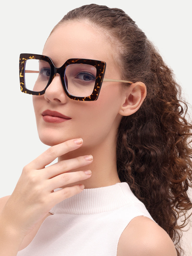 Oversize leopard fashion optical