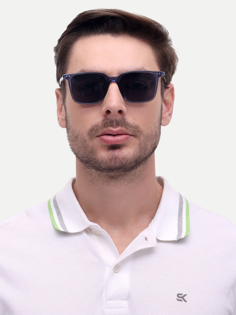 Blue wayfarer mens sunglasses