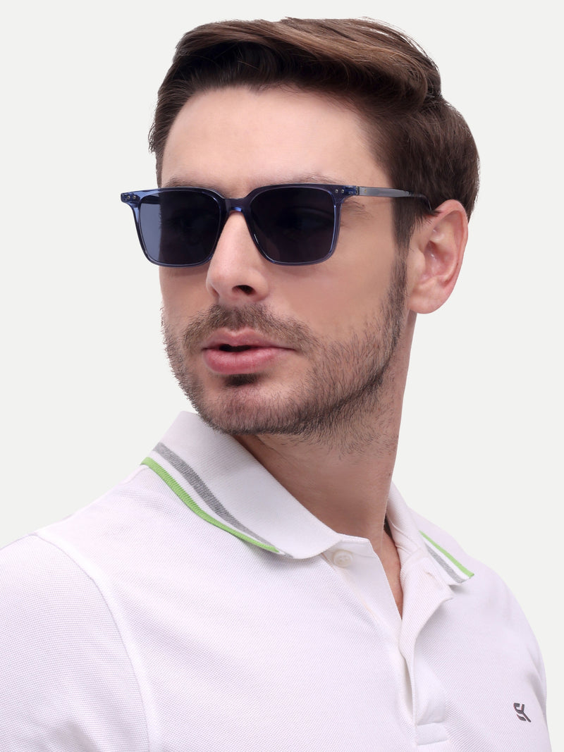 Blue wayfarer mens sunglasses