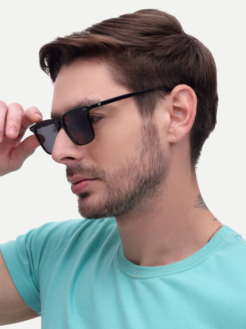 Black wayfarer mens sunglasses