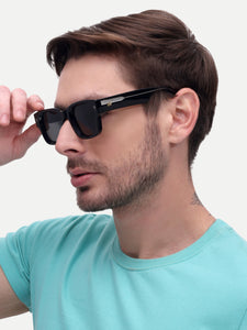 Black wayfarer mens sunglasses