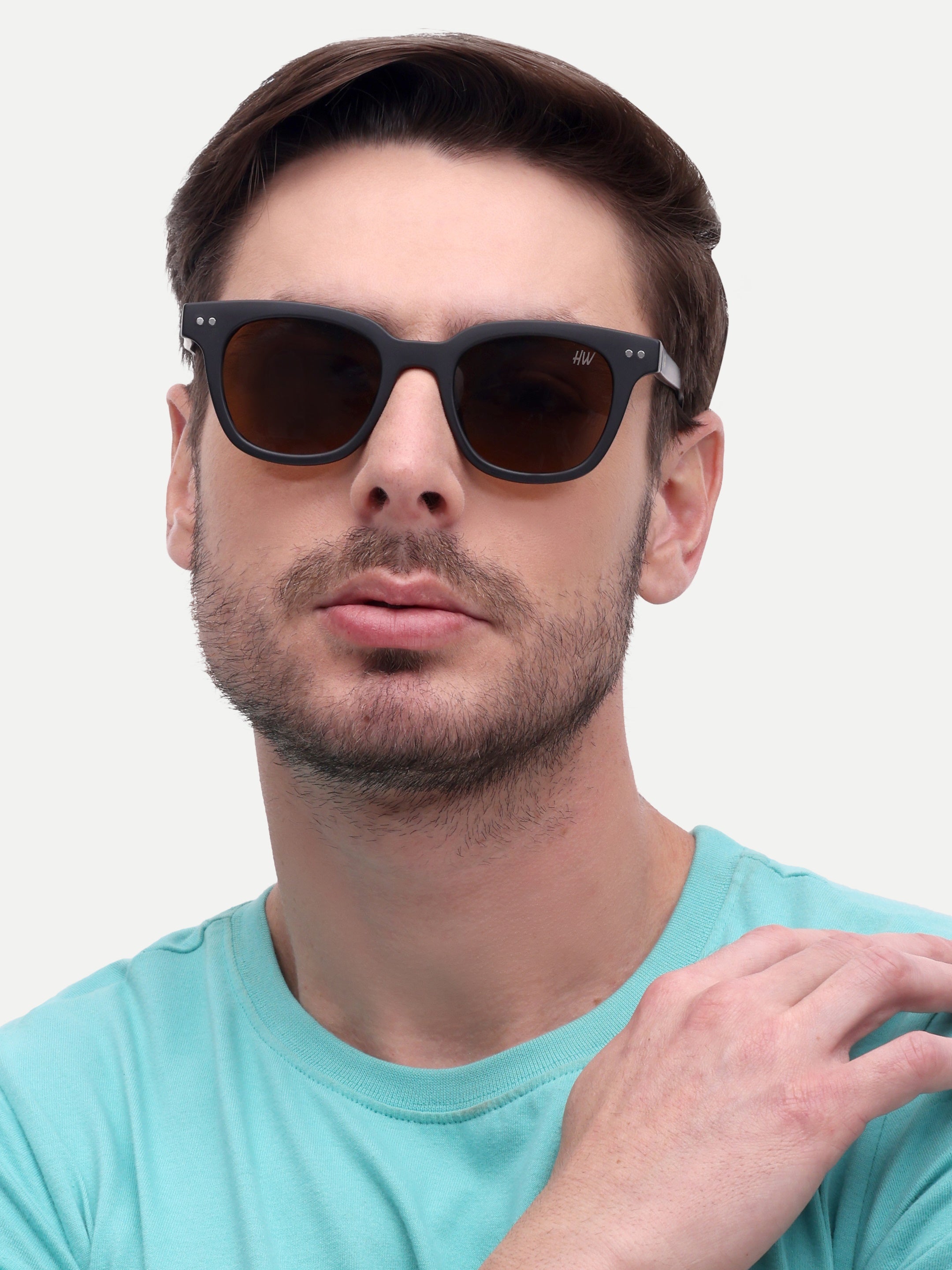 Black brown mens pento sunglasses