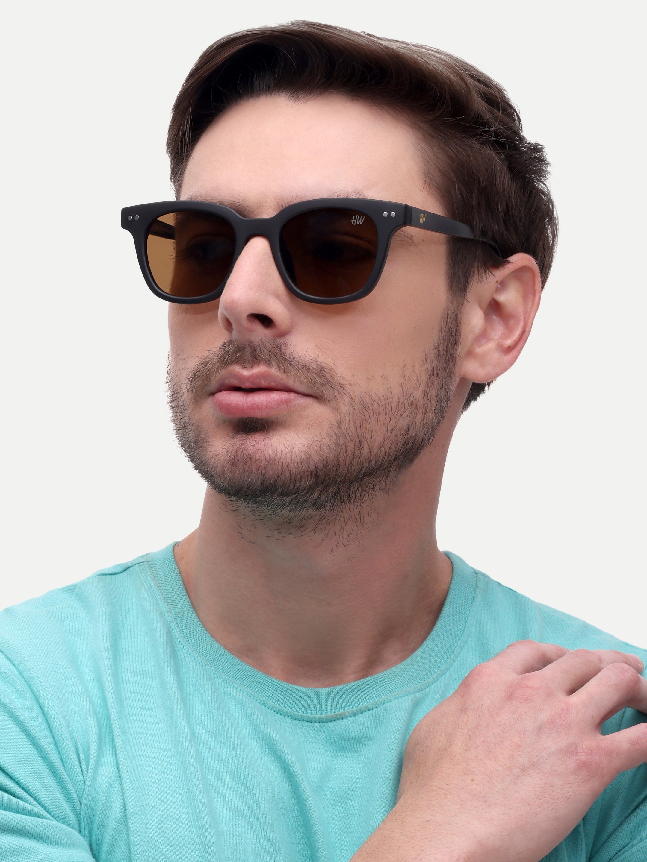Black brown mens pento sunglasses