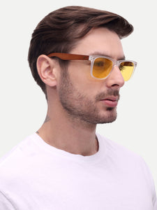 Yellow wayfarer mens sunglasses