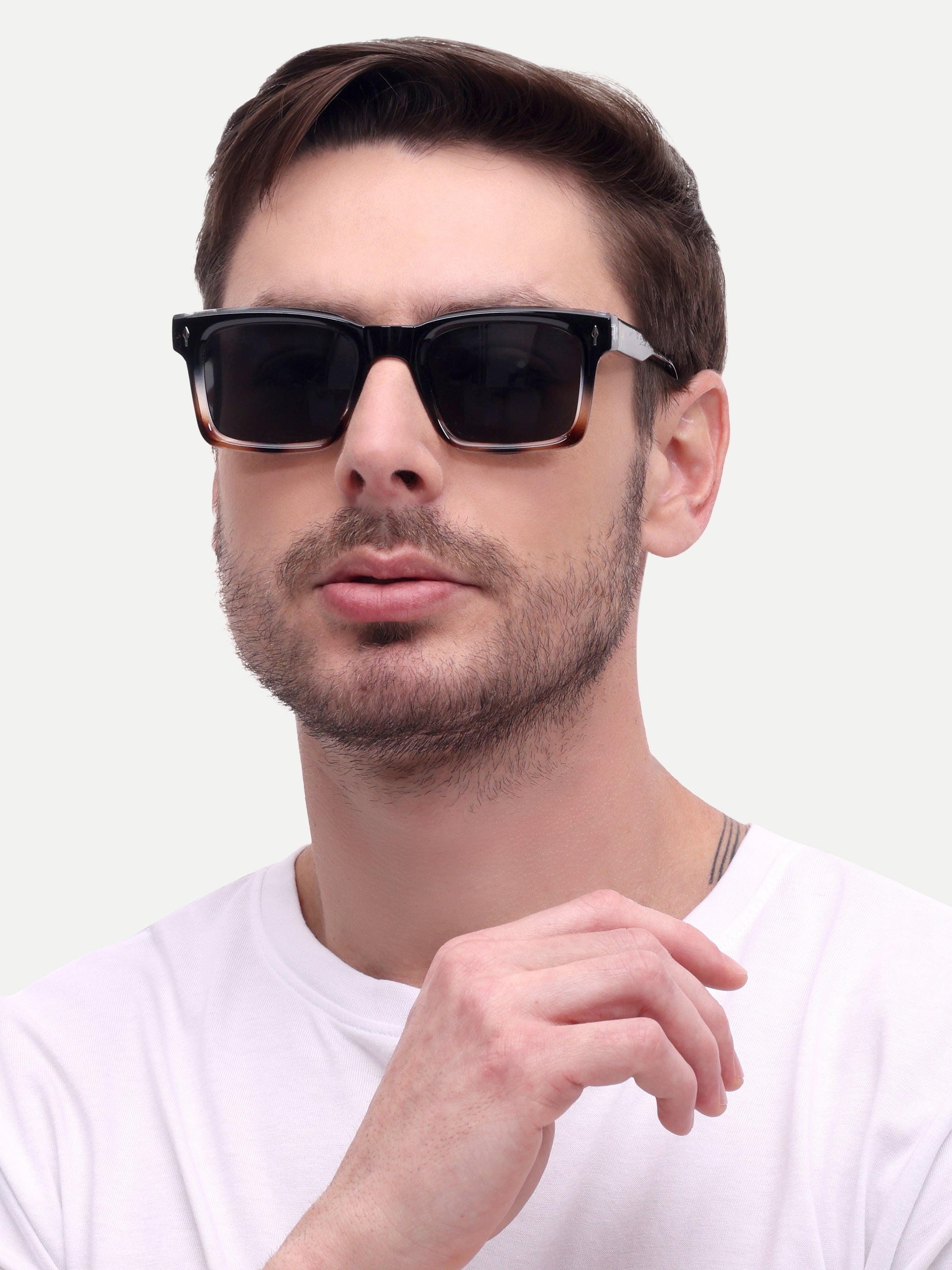 Black leopard wayfarer mens sunglasses