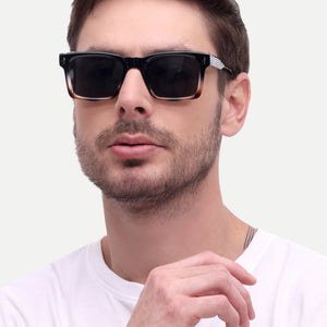 Black leopard wayfarer mens sunglasses