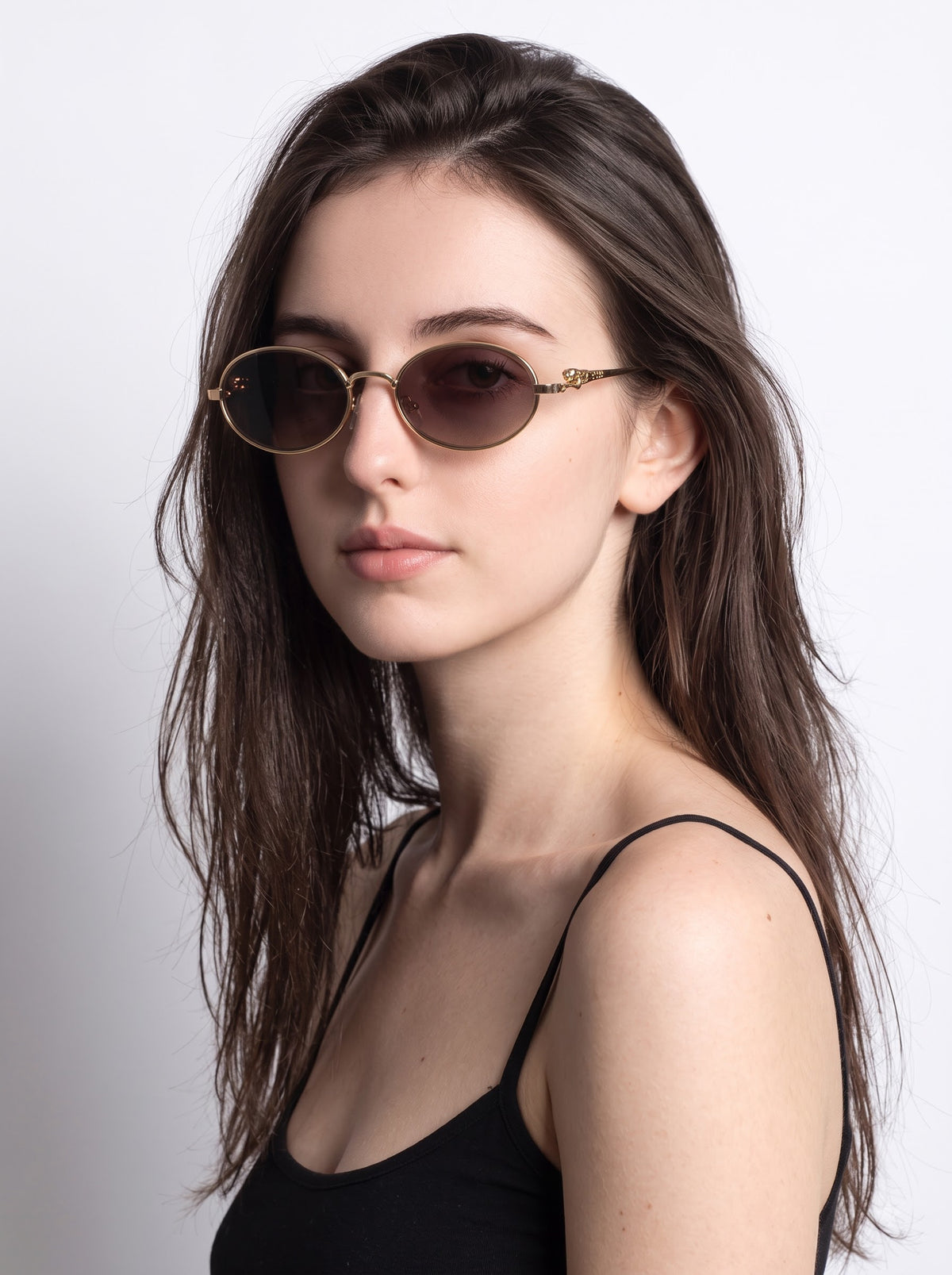Luxy Gold Pink Oval Women Sunglasses