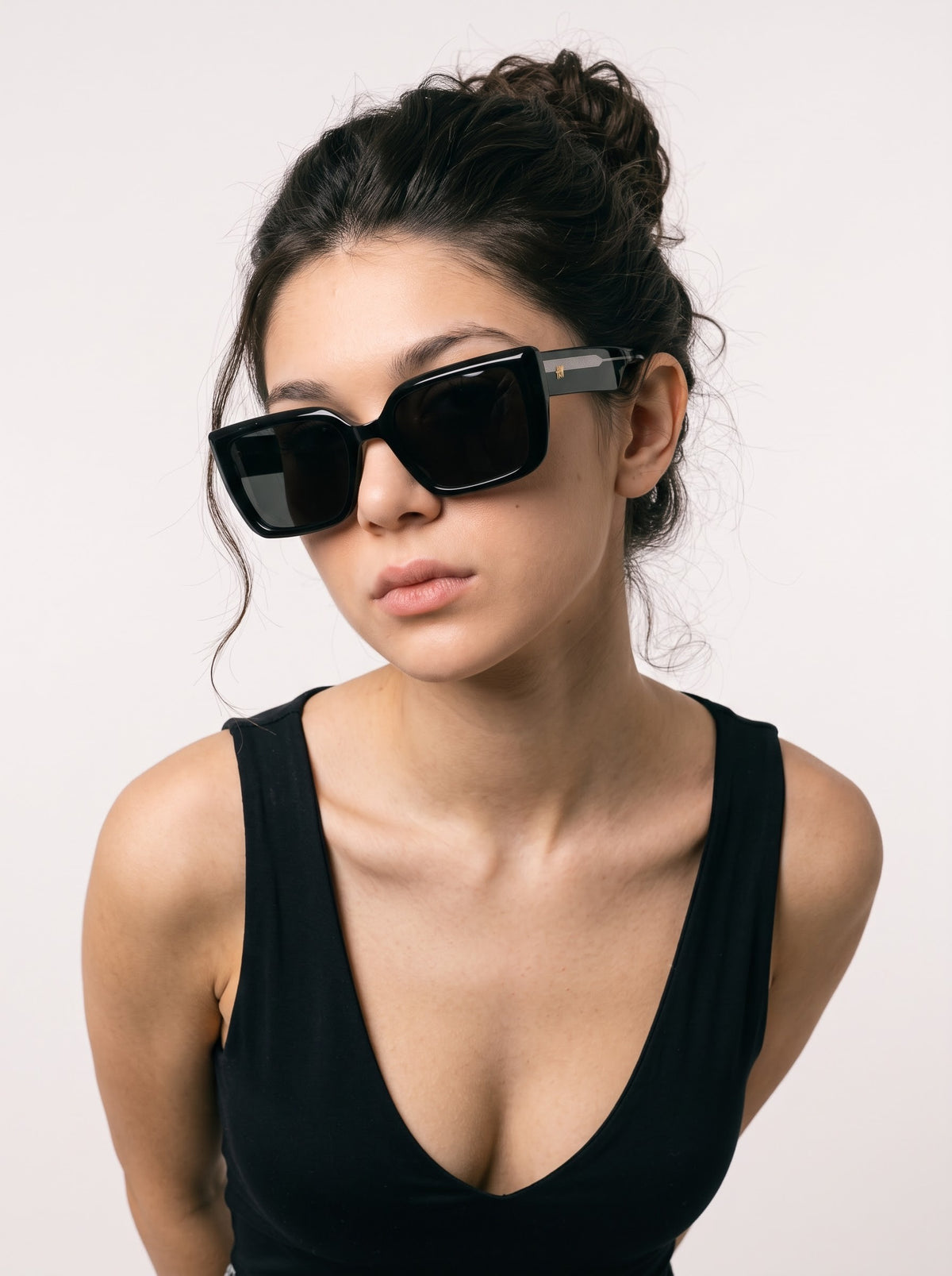 Imperium Gold Black Women Sunglasses
