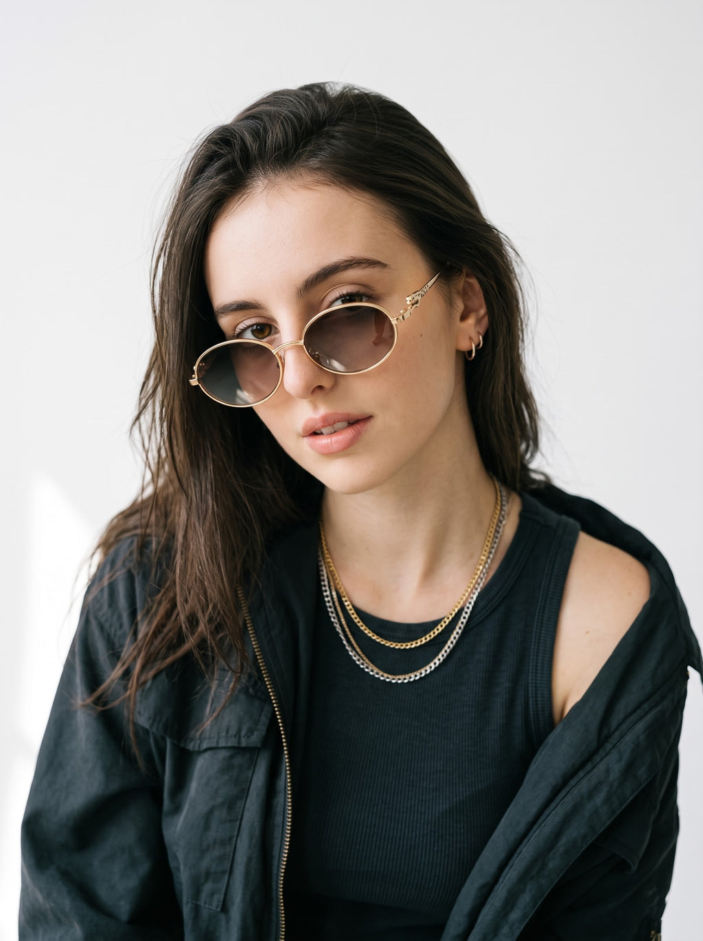 Luxy Gold Pink Oval Women Sunglasses