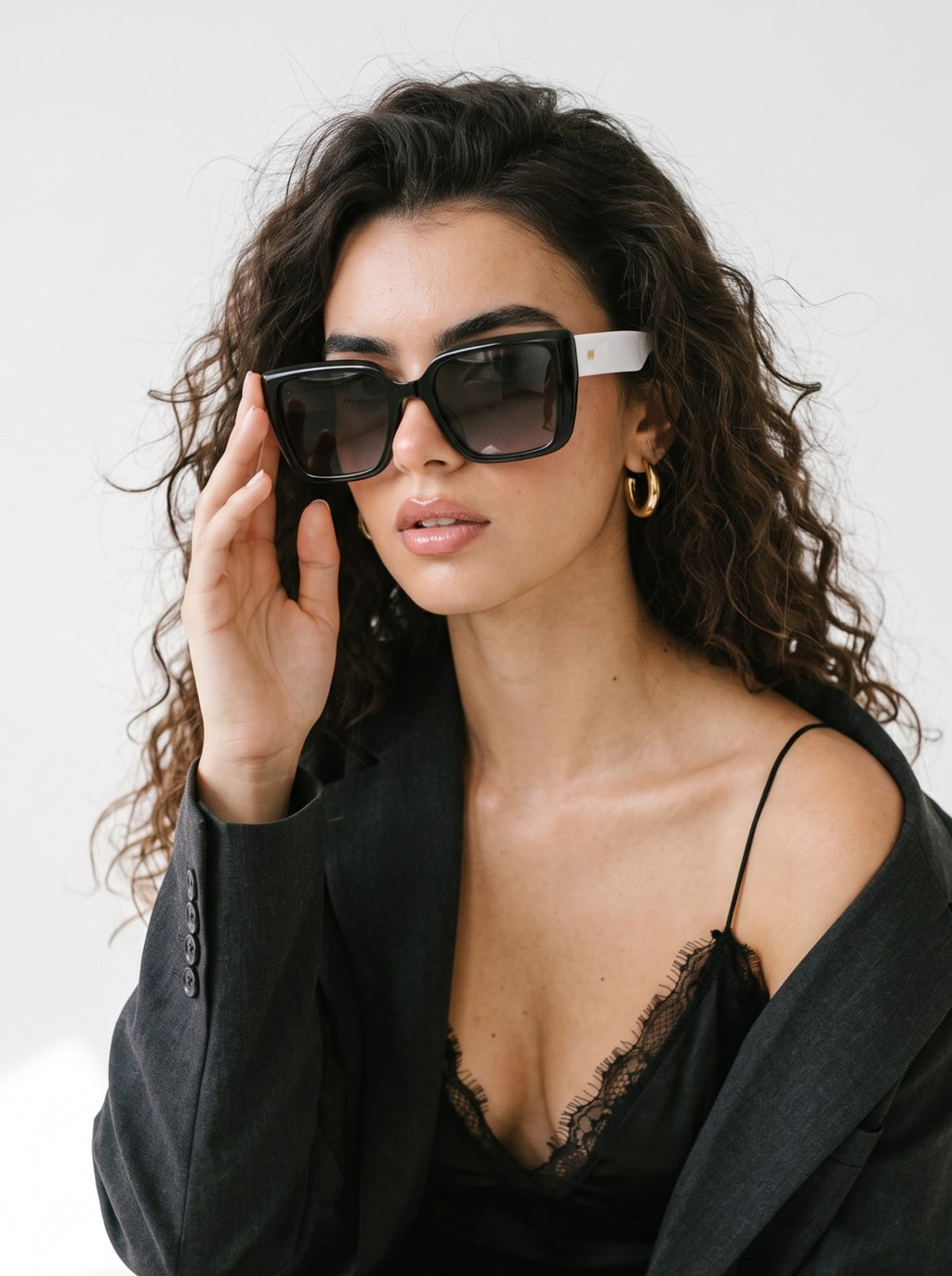 Imperium White Grey Square Women Sunglasses