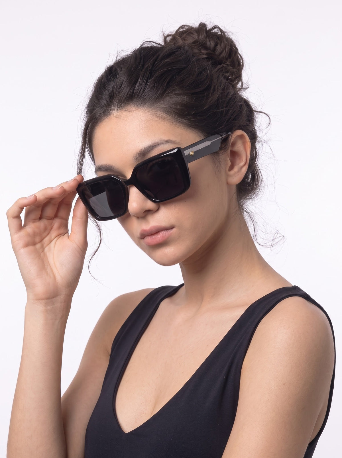 Imperium Gold Black Women Sunglasses