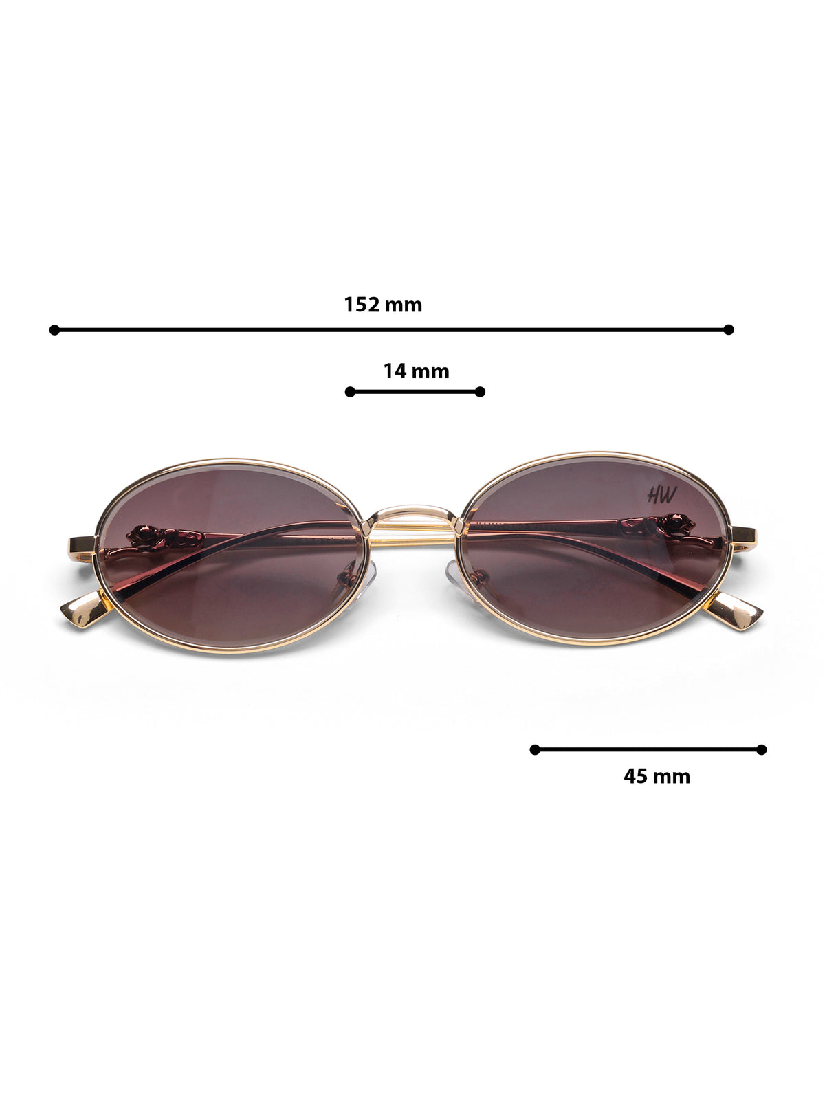 Luxy Gold Pink Oval Women Sunglasses