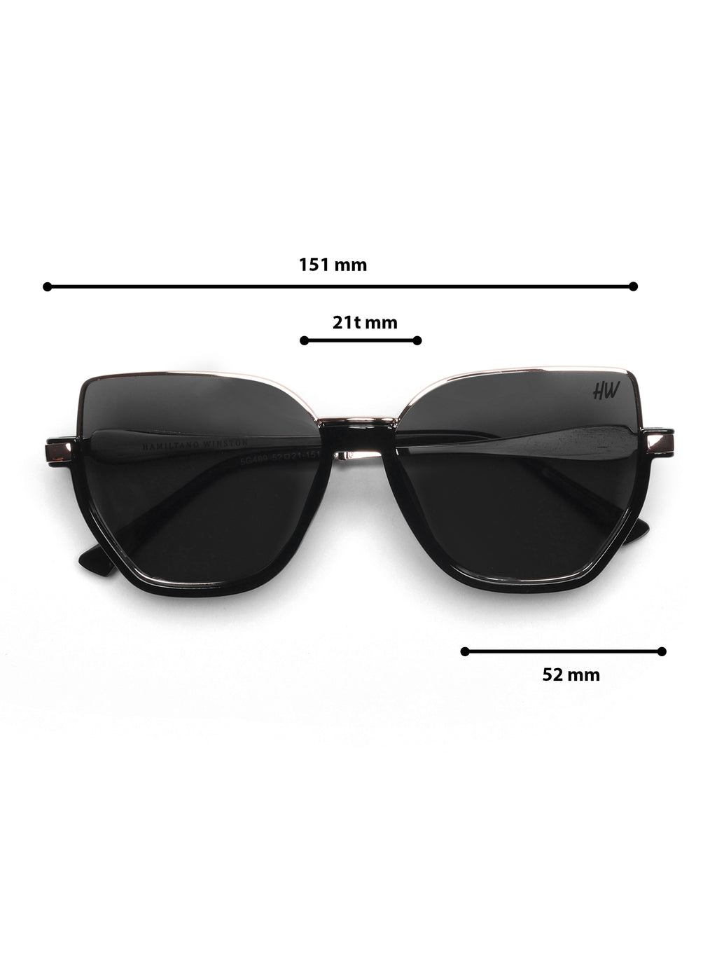 Sovereign Gold Black Cateye Women Sunglasses