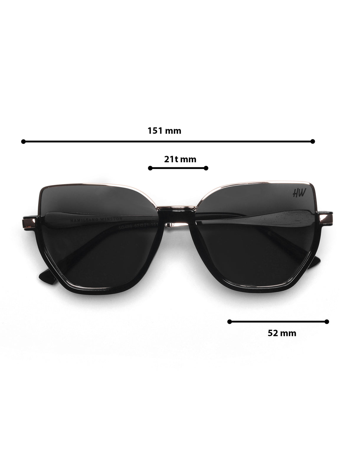 Sovereign Gold Black Cateye Women Sunglasses