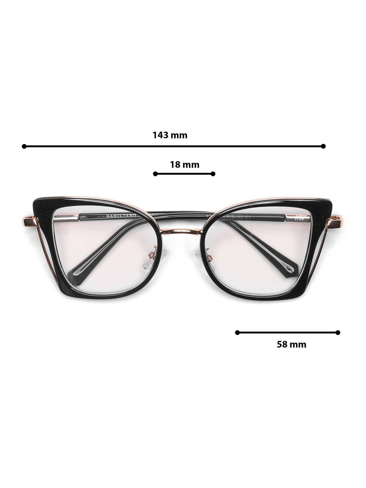 Supreme Lady Black Frame Transparent Women Optical Frame